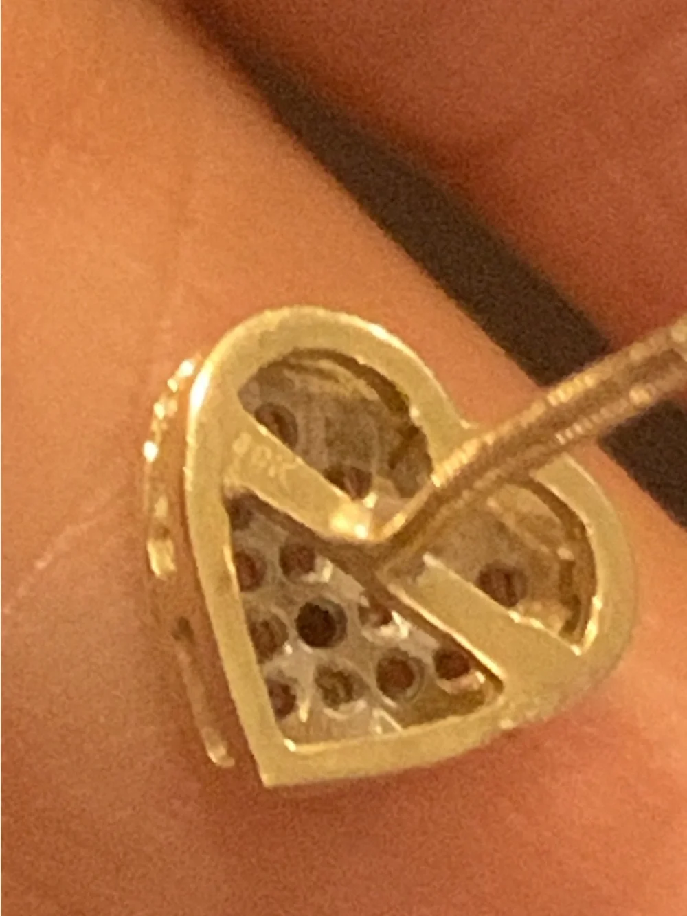 Heart Pavé Stud Earring  single earring